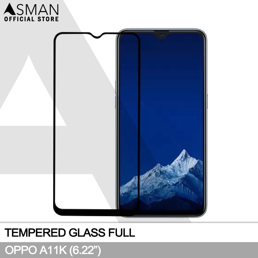 Tempered Glass Full OPPO A11K (6.22&quot;) | Anti Gores Kaca - Hitam