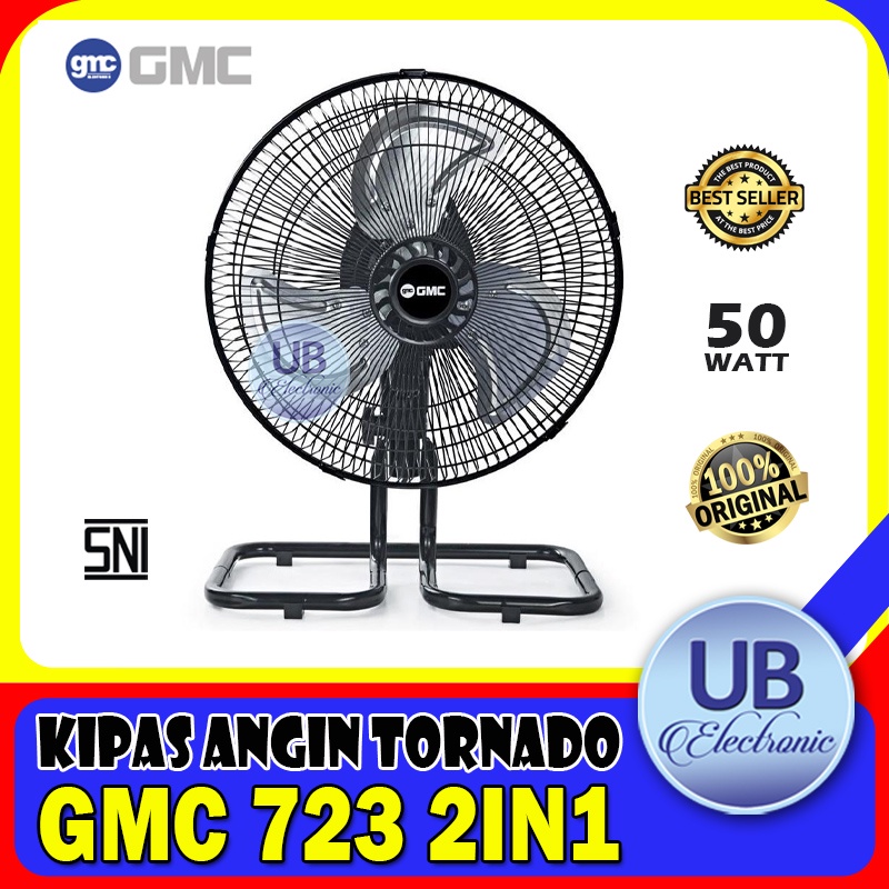 KIPAS ANGIN GMC - TORNADO DESK FAN - KIPAS MEJA 14 INCH 723 SWING SNI
