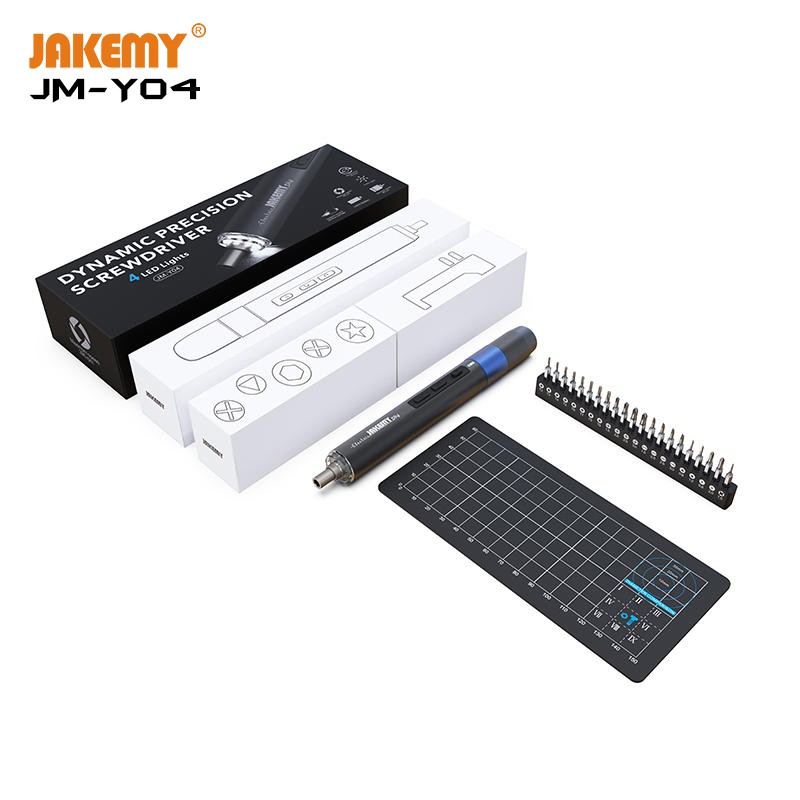 Jakemy JM-Y04 21 in 1 Obeng Listrik 395Rpm Battery AA 14500 Charger