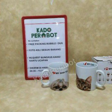 Mug I love my Pet Porcelain Premium - gelas kucing - cangkir gambar