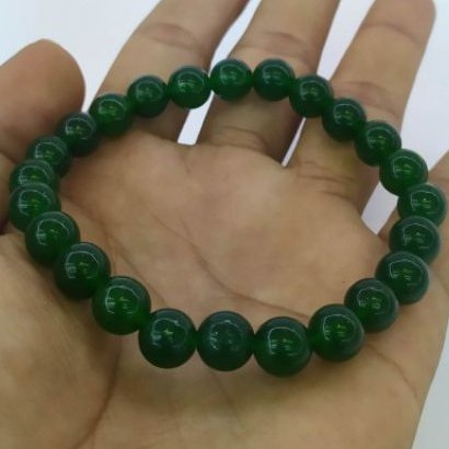 Gelang Kesehatan Batu Alam Akik Giok China Cina Hijau Asli Natural untuk Pria Wanita Cowok Cewek