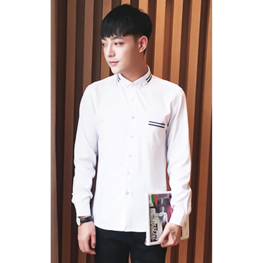 PROMO RISRUS-KENZO WHITE-BAJU FASHION PRIA-KEMEJA-ATASAN KATUN-BAJU KANTOR