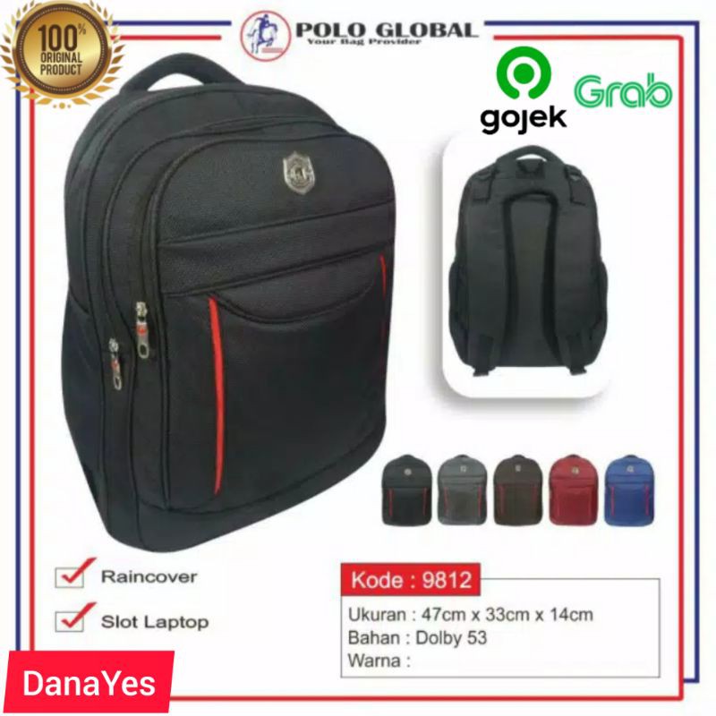 Tas Ransel Pria Wanita Tas Laptop Tas Punggung Tas Ipad Sekolah Merk POLO ORIGINAL
