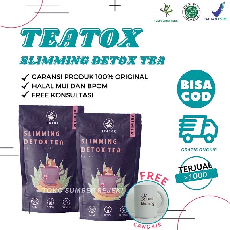 TEATOX Slimming detox tea teh pelangsing herbal dan teh detox tubuh