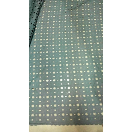 kain katun bordir sage green