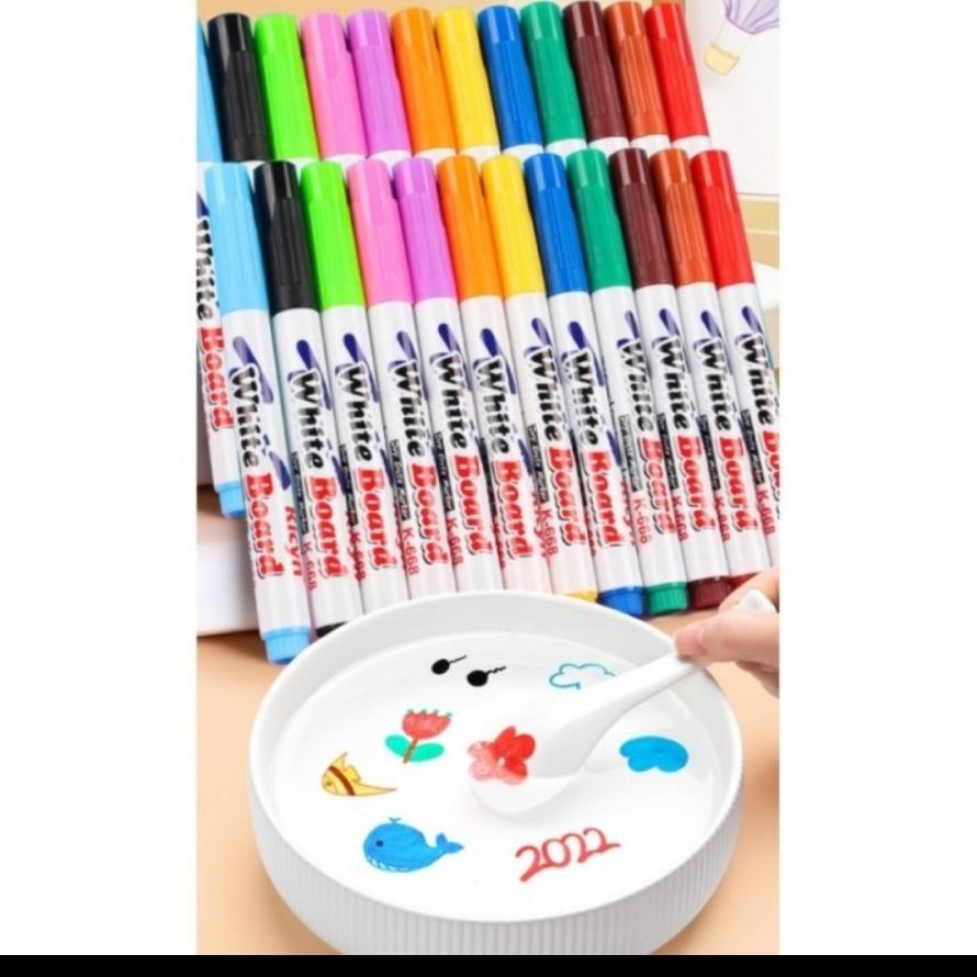 

ORIGINAL!!! Spidol Ajaib Air Magic Marker Floating Pen Water Based Mainan Edukasi Anak Alat Tulis Serbaguna Motif Sendok Keramik Warna Gambar Bisa Mengapung