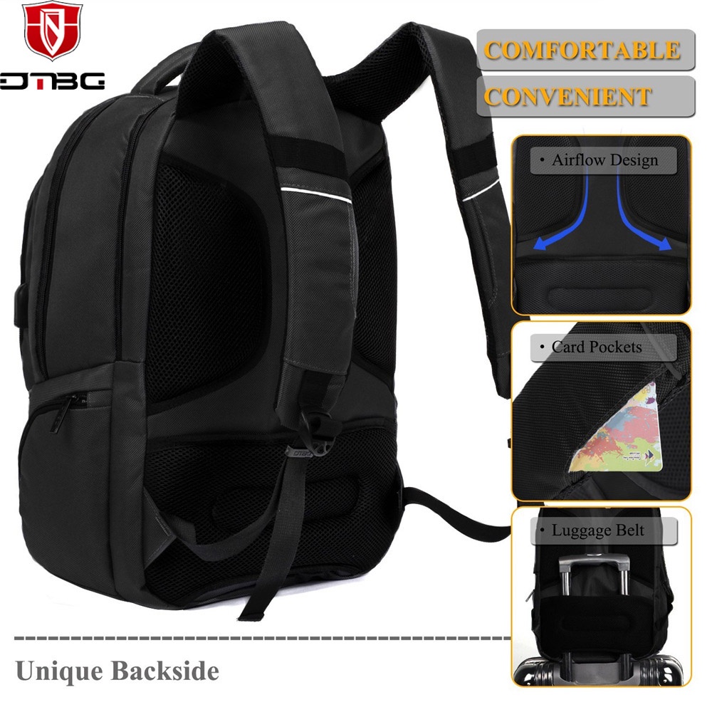 AKN88 - DTBG D8006W 17.3 Inch Grey - Lightweight Laptop Backpack With USB port
