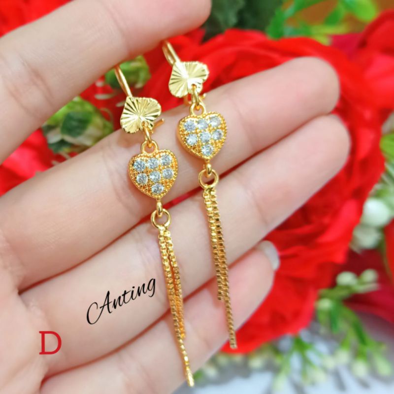 Anting Jurai permata termurah anti karat logam emas Korea new