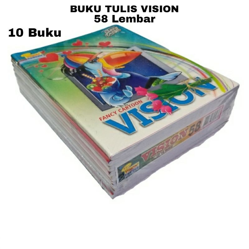 Buku Tulis Vision 58 Lembar Per Pack Isi 10 Pcs