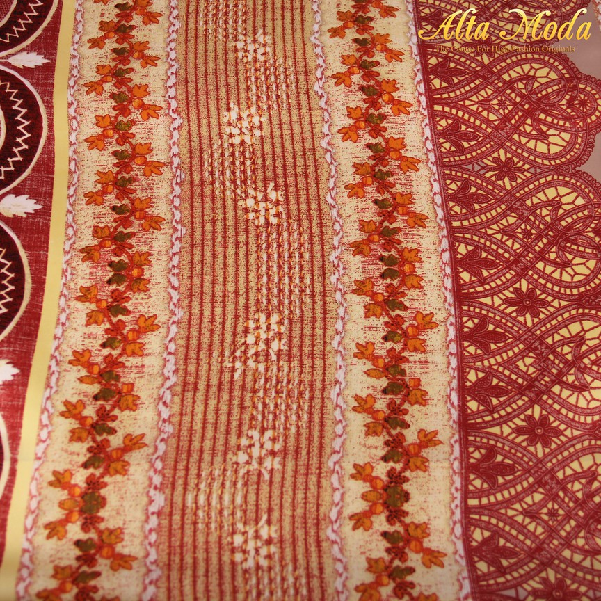 

Alta Moda Silky Satin Italy Motif Abstrack Merah Kuning (1M)