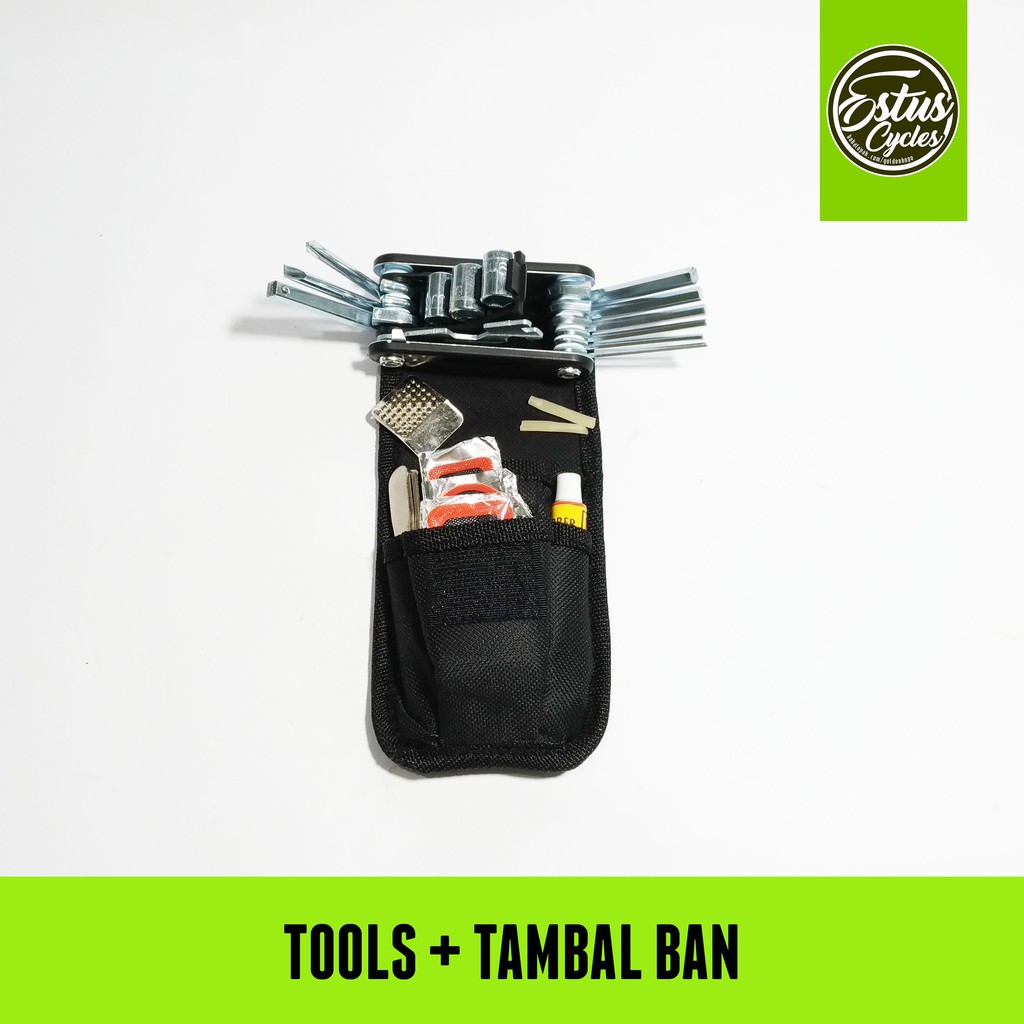Tas Toolset Sepeda Kunci Lipat Alat Tambal Ban Kit Jugil Cukit Repair Tools Estus Cycles