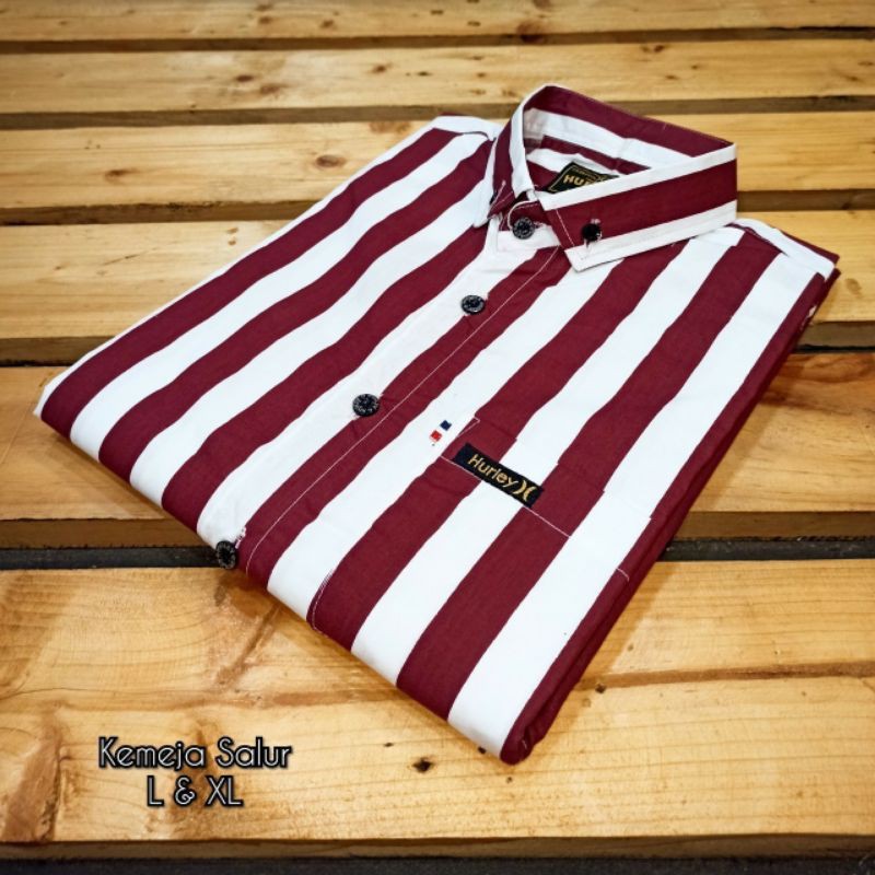 KEMEJA PRIA/KEMEJA TERMURAH PRIA/KEMEJA SALUR BERGARIS PRIA ORIGINAL