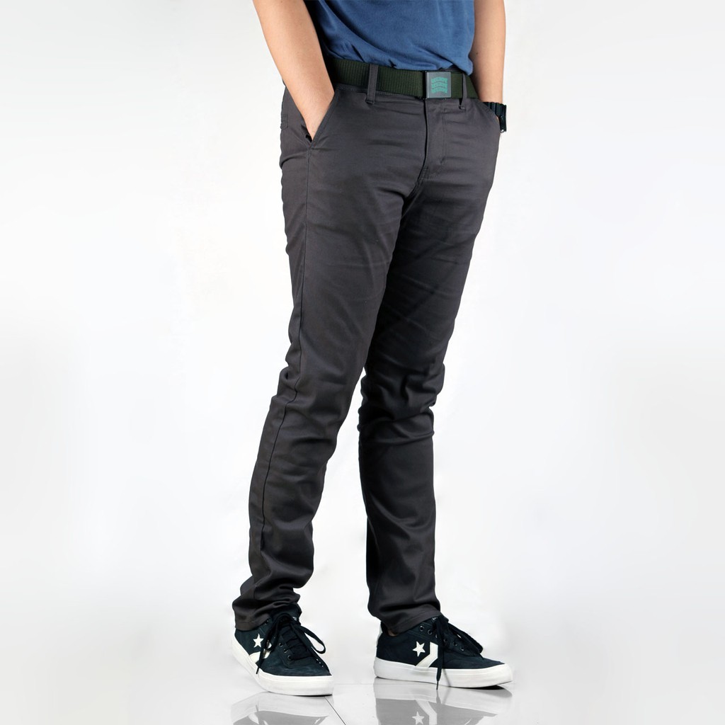  Celana  Chino  welldone Long dark grey Shopee  Indonesia