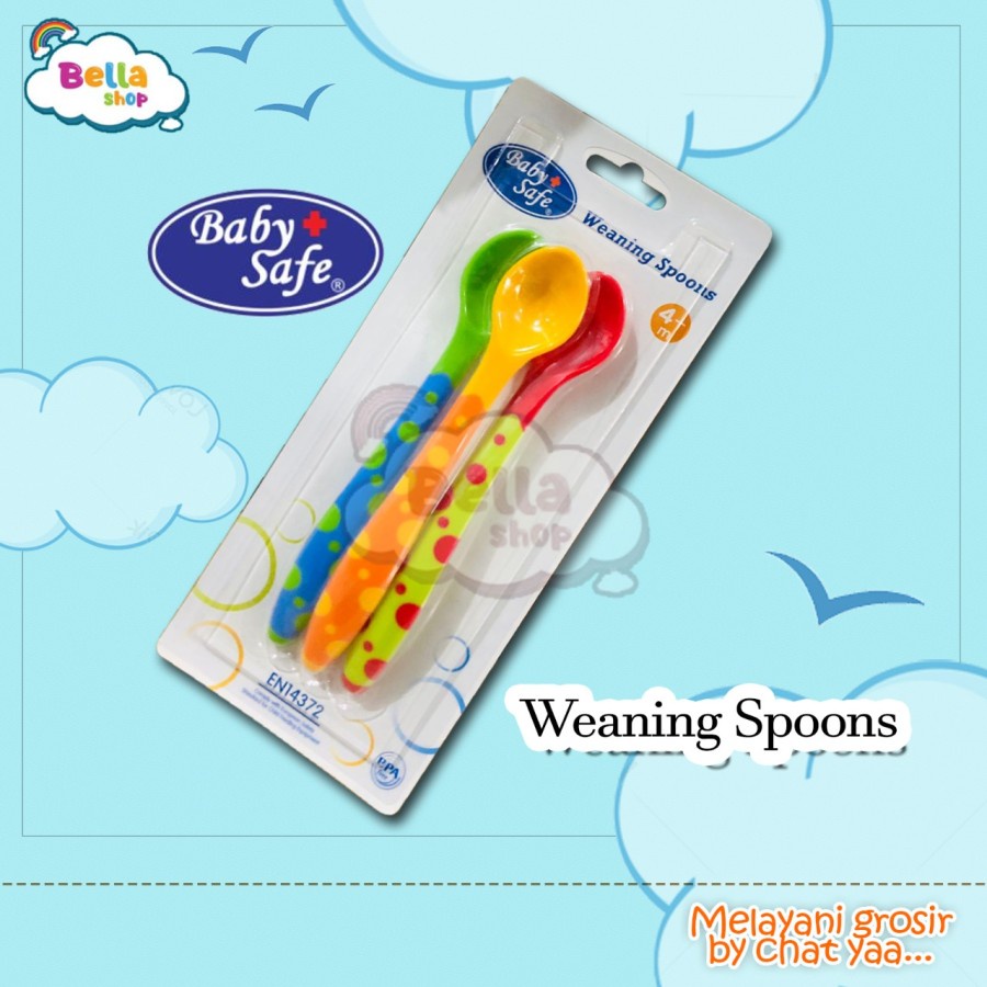 BABY SAFE SENDOK BAYI BABY SAFE WEANING SPOONS ISI 3PCS