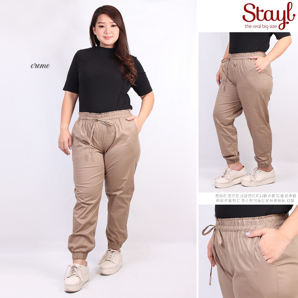 STAYL Jumbo Size Jogger Pants 10 Warna Celana Kerja Wanita | Big Size Celana Training | Joger Pants Plus Size