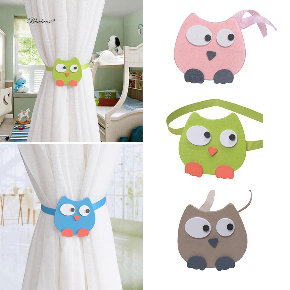 Bayar Di Tempat Tirai Jendela Magnetik Motif Burung Hantu Kartun