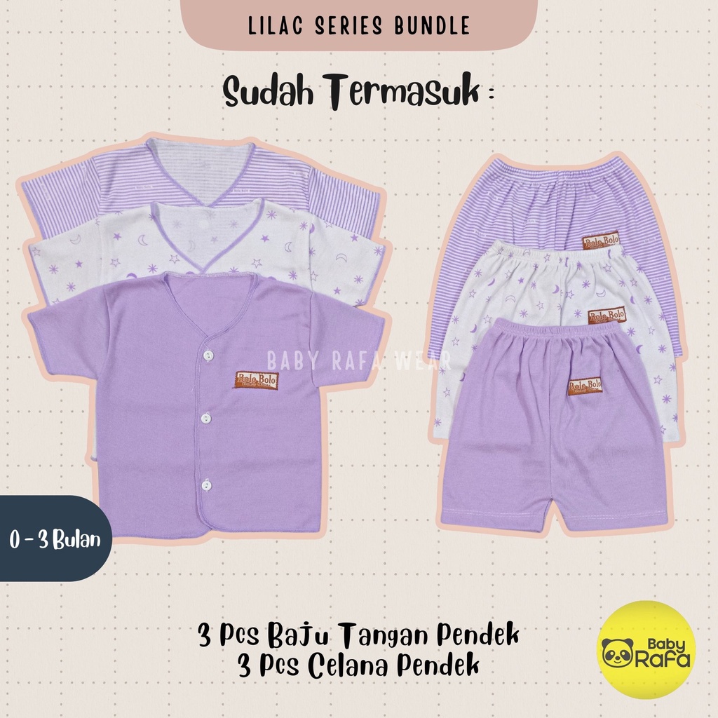 Serian Lilac - 18 PCS Paket Lahiran Setelan Baju Bayi Celana Bayi Baru Lahir Gift Set Baby merk SNI Bolo - Bolo LILAC SERIES