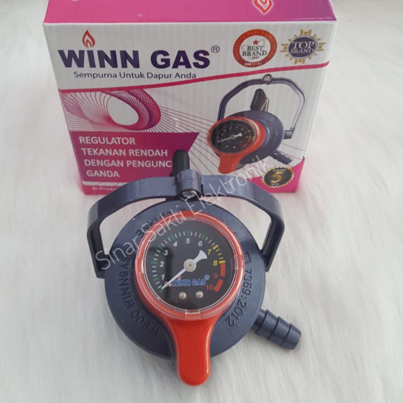 Regulator kompor Winn Gas W-900 M Double Lock + pengaman gas meter