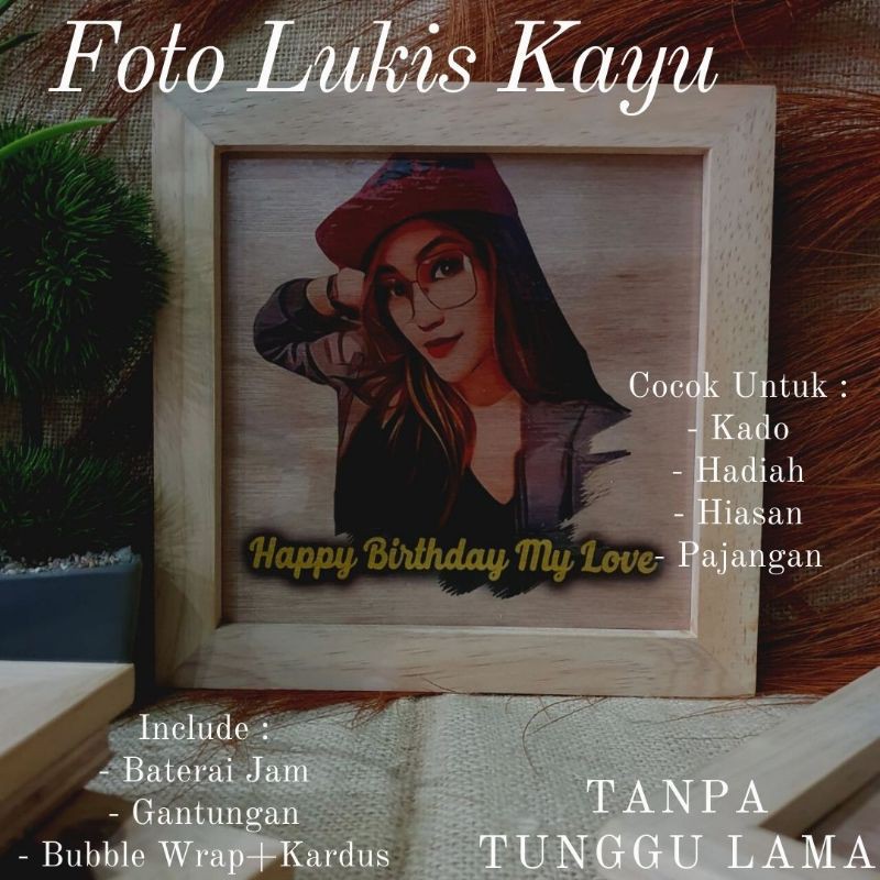 [TANPA TUNGGU LAMA] Lukisan Unik Custom Kayu Foto Karikatur Dekorasi