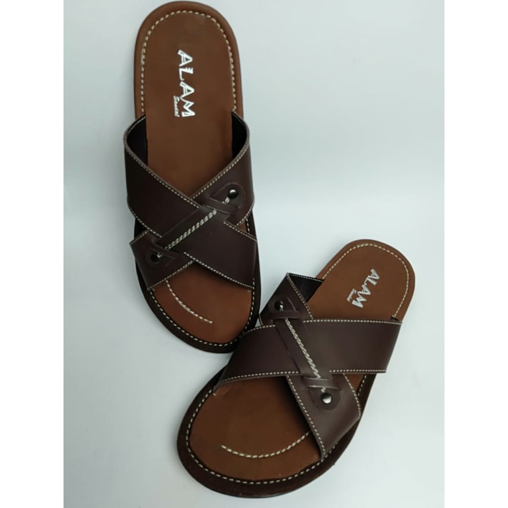 (BISA COD) SANDAL KULIT KEREN PRIA ASLI GARUT
