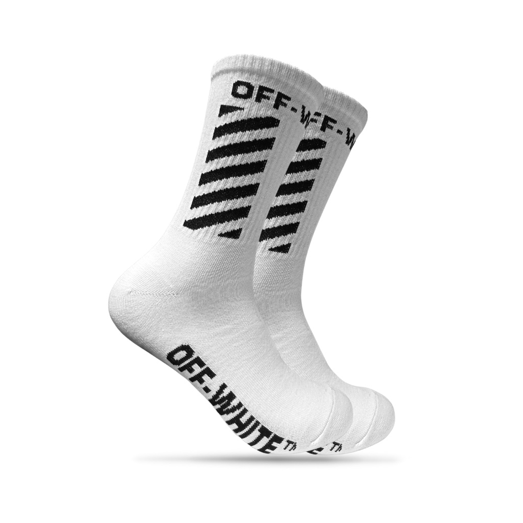 Kaos Kaki Oldschool - Kaos Kaki Motif OffWhite Putih - The Muds Official