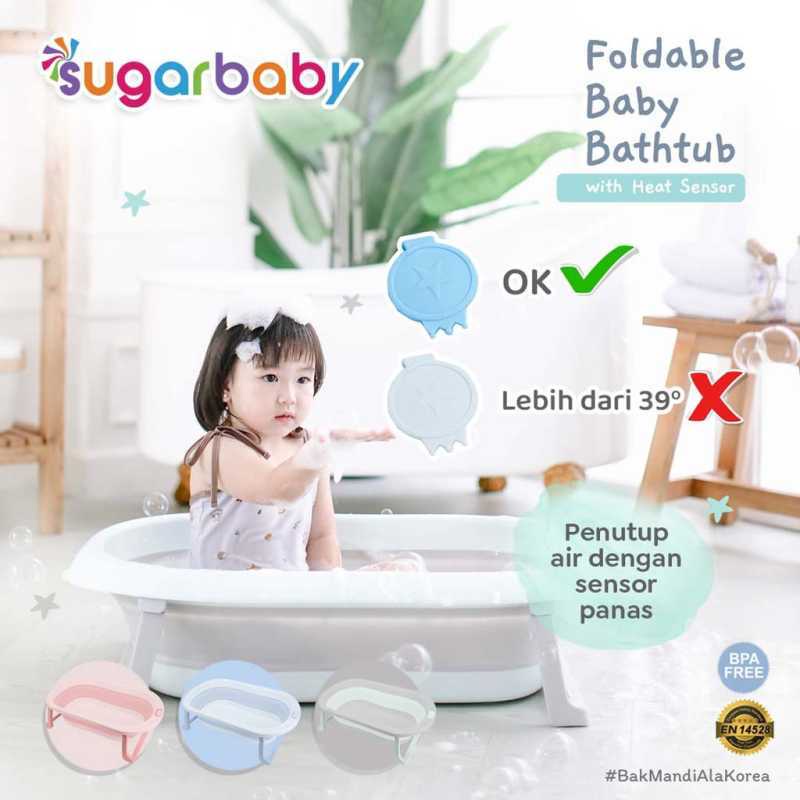 Sugar Baby Foldable Baby Bathtub with Heat Sensor F79 | Sugarbaby Bak Mandi Bayi Lipat Dengan Sensor Panas