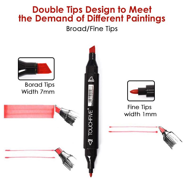 

[PRODUK YWAK9] Touch Spidol Dual Side Fine Art Marker 24 / 30 / 40 / 48 / 60 / 80 / 168 / double headed marker set Multi Color BTL