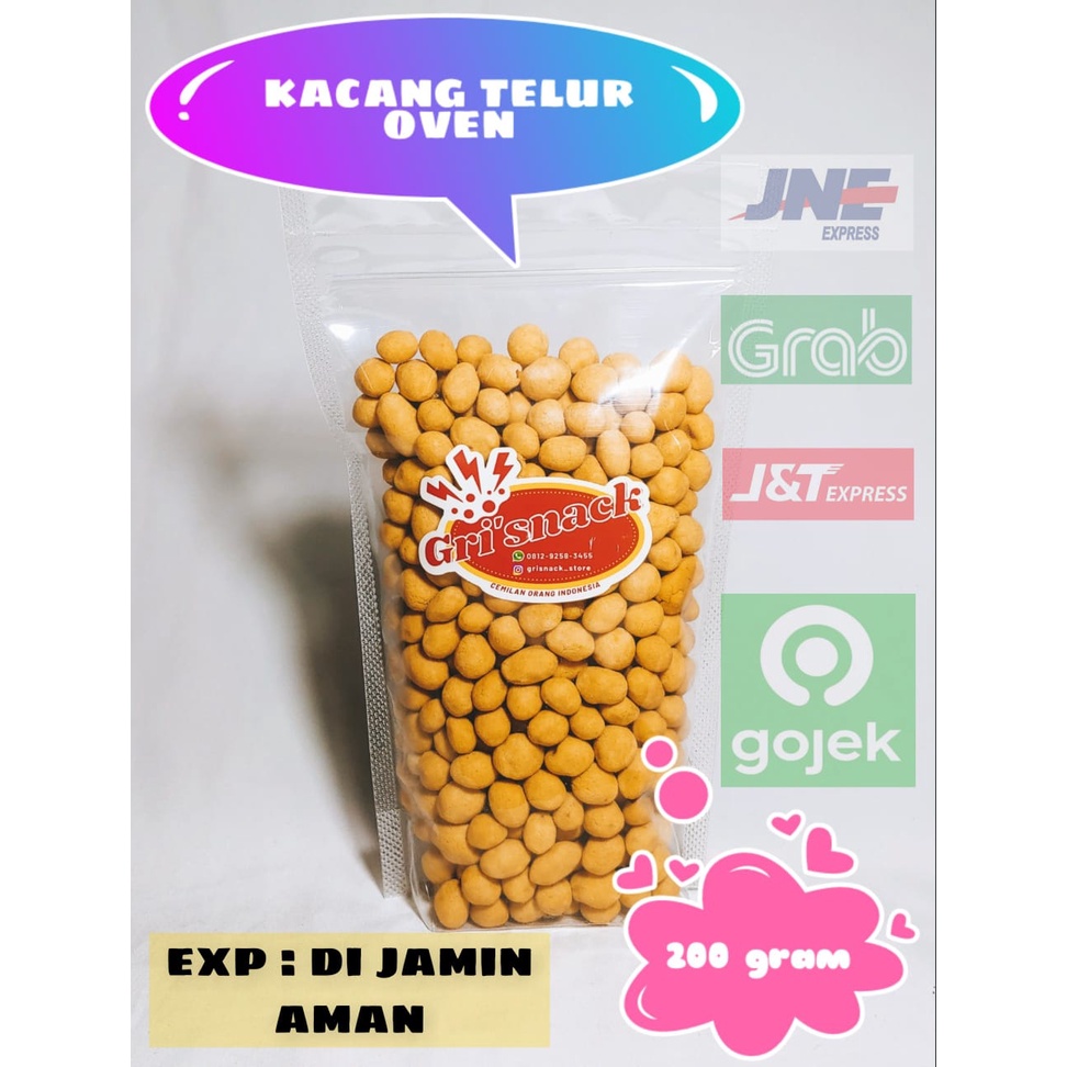 

(GRISNACK) SNACK / CEMILAN / MAKANAN RINGAN / KACANG TELUR OVEN 200 GRAM