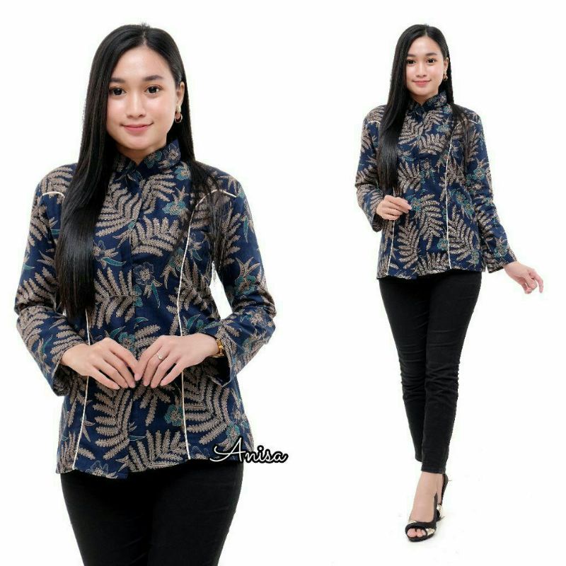 [ TERBARU ] ATASAN BATIK WANITA KERJA KANTOR ORI SHABIRAH BATIKSOLO BLOUSE BLUSEBATIK BATIKMODERN-AN1