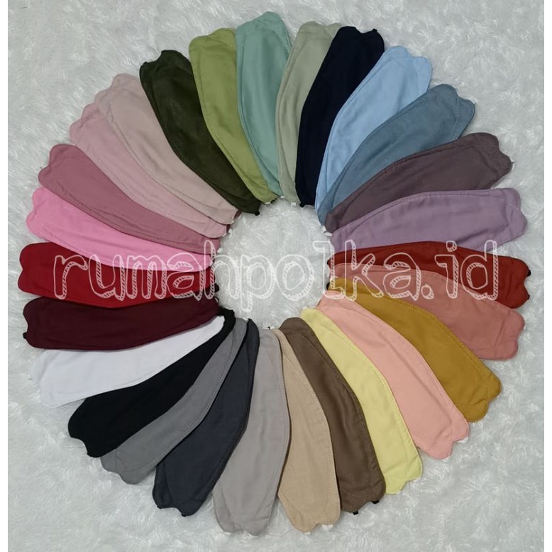 Handmade masker KF94 kain 3 lapis Polos dengan kawat hidung & bisa dicuci