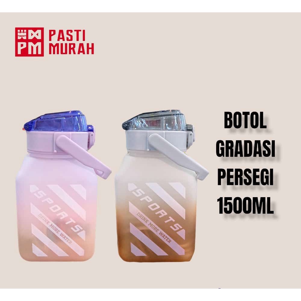 Jual Botol Gemoy Gradasi Persegi 1500ml Shopee Indonesia