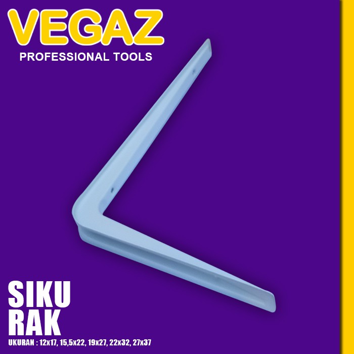 VEGAZ - Siku Rak Dinding Tebal Rak Siku Tebal Rak Besi Siku Putih Bracket Penyangga Rak Tebal