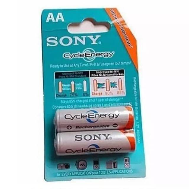 battery Sony Type AA 4600mAh cyrcle energy baterai recharge