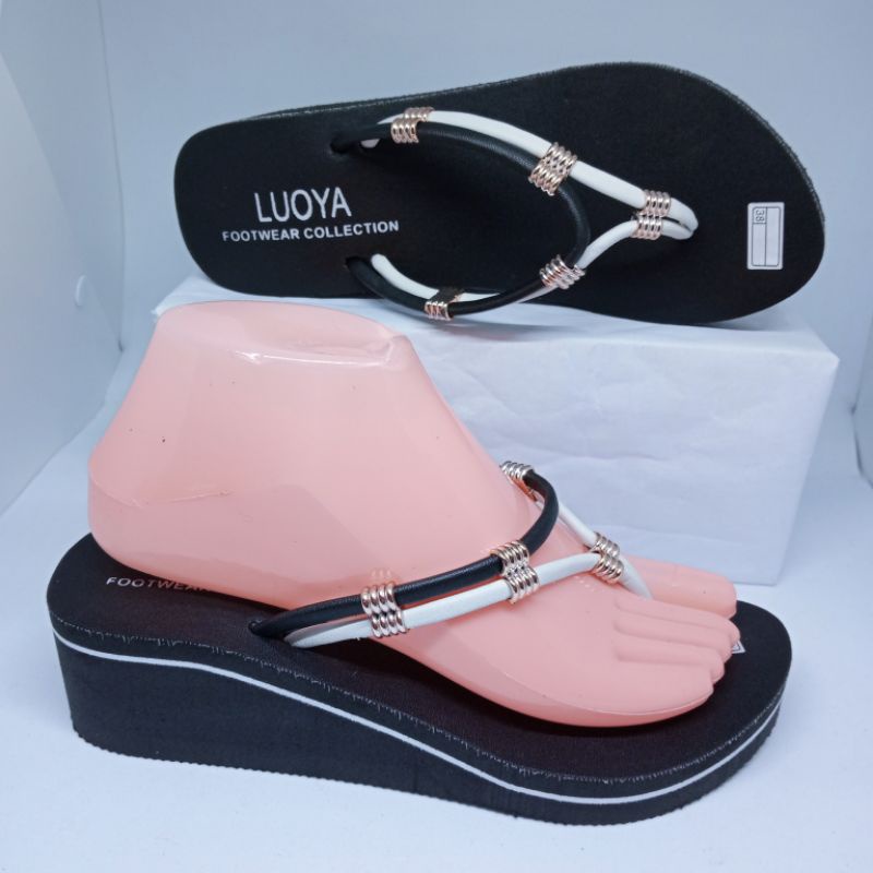 Sandal Wedges Wanita Kekinian Luoya 1