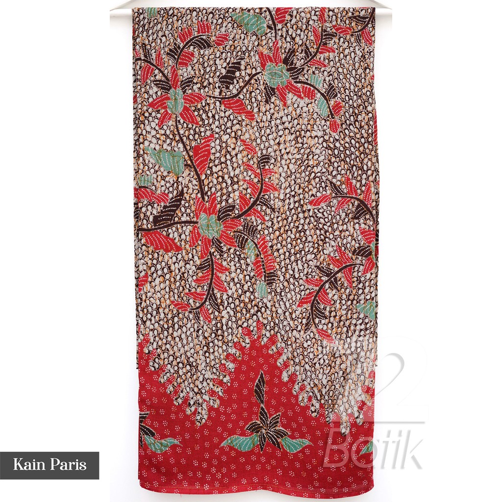 KAIN BATIK PREMIUM Bahan Paris Motif Kembang Warna Merah Hijau Coklat Choklat Cokelat 725808 Cap 72 Jarik Jarit Samping Kebat Panjang Batik Paris Modern Premium Bahan Seragam Batik Pernikahan Kantor Keluarga Murah Kamen Jadi Batik Bali Lembaran