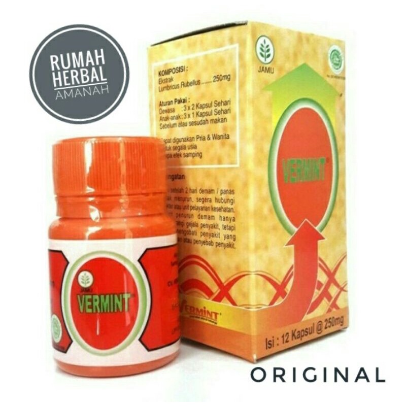 Vermint kapsul cacing 12 kps umtuk demam Types DBD kapsul cacing