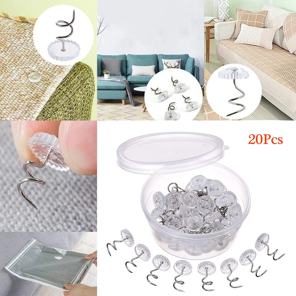 20pcs Pin Holder Bahan Plastik Transparan Untuk Rok Tempat Tidur