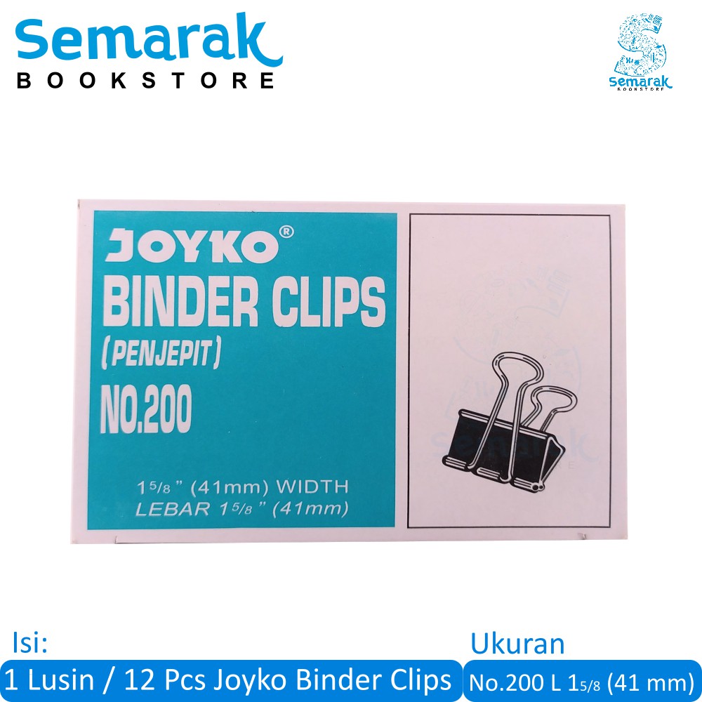 

Joyko Binder Clip No.200 [1 Lusin/12 Pcs]