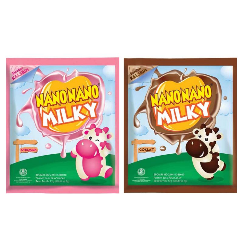 

Permen Nano Nano Candy Milky Strawberry Coklat 12 g