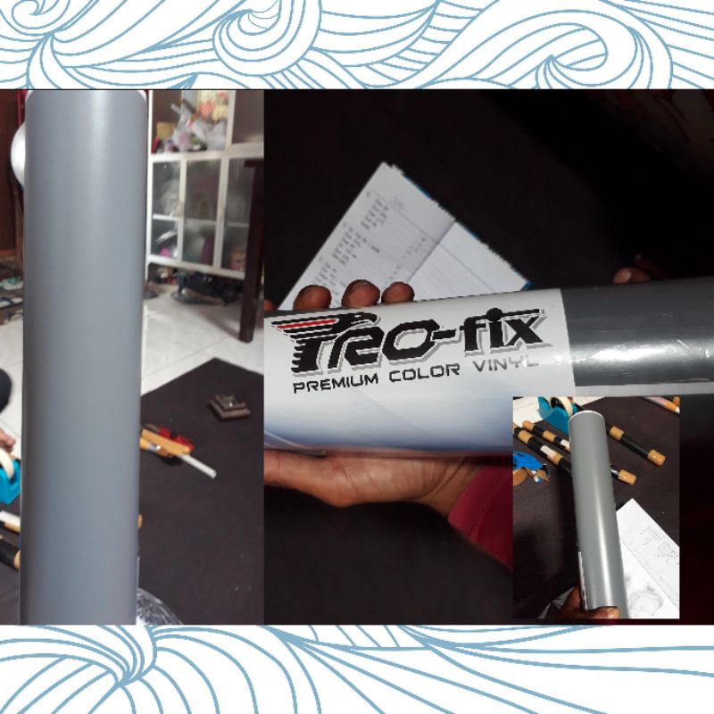 sticker skotlet Motor warna abu abu doff merk profix