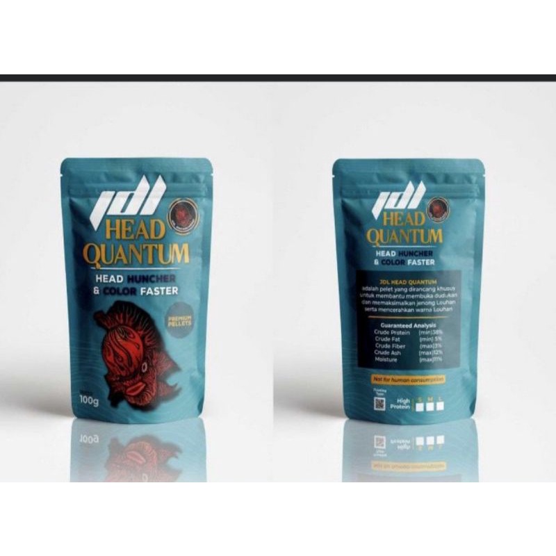 Pelet JDL Head Quantum Head Huncher Color Faster 100 gram Pakan Ikan Louhan
