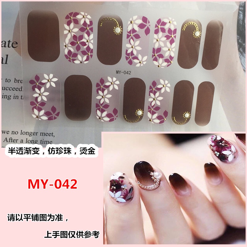 MY 14Pcs/Set Stiker Kuku 3d Desain Bermotif High End Berlian Mutiara Permata Warna-Warni Untuk Tempel Tahan Air Tahan Lama Menicure Stickers Korea Self Adhesive Fashion Sticker kuku Full Aksesoris Dapat Kupas Mudah Digunakan Dan Dilepas Anti Air Nail Art