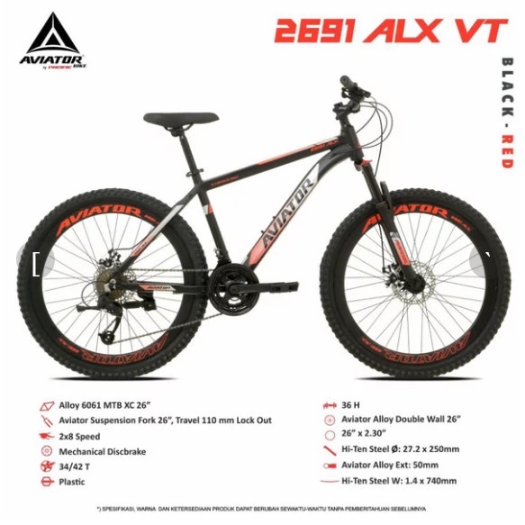 Sepeda Gunung MTB Aviator ALX 26 inch Alloy VT