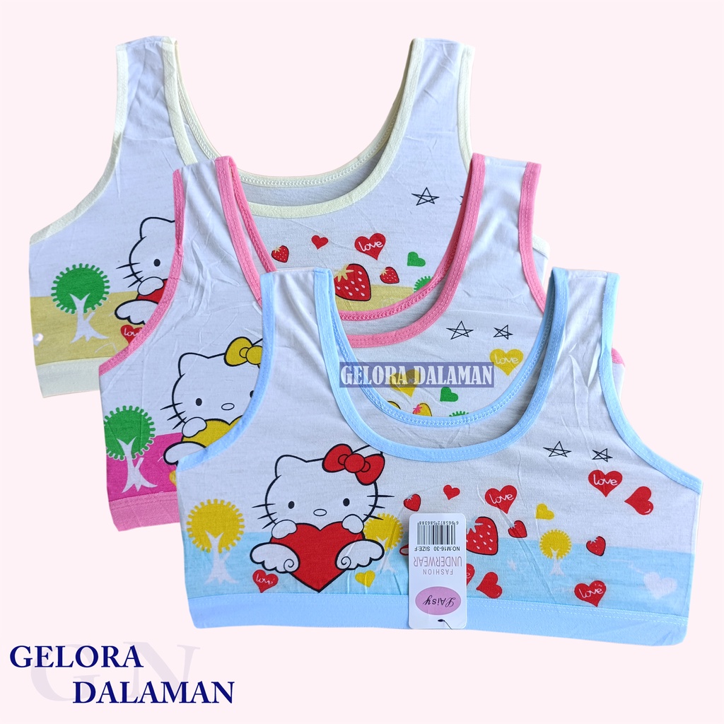 6 Pcs Miniset Anak Perempuan Remaja Pakaian Dalam Motif Gambar Kartun