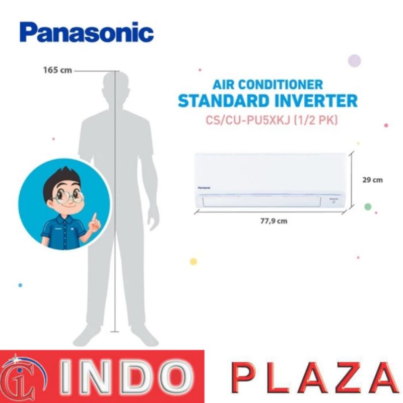 AC PANASONIC INVERTER 1/2 PK CS/CU-PU5XKJ