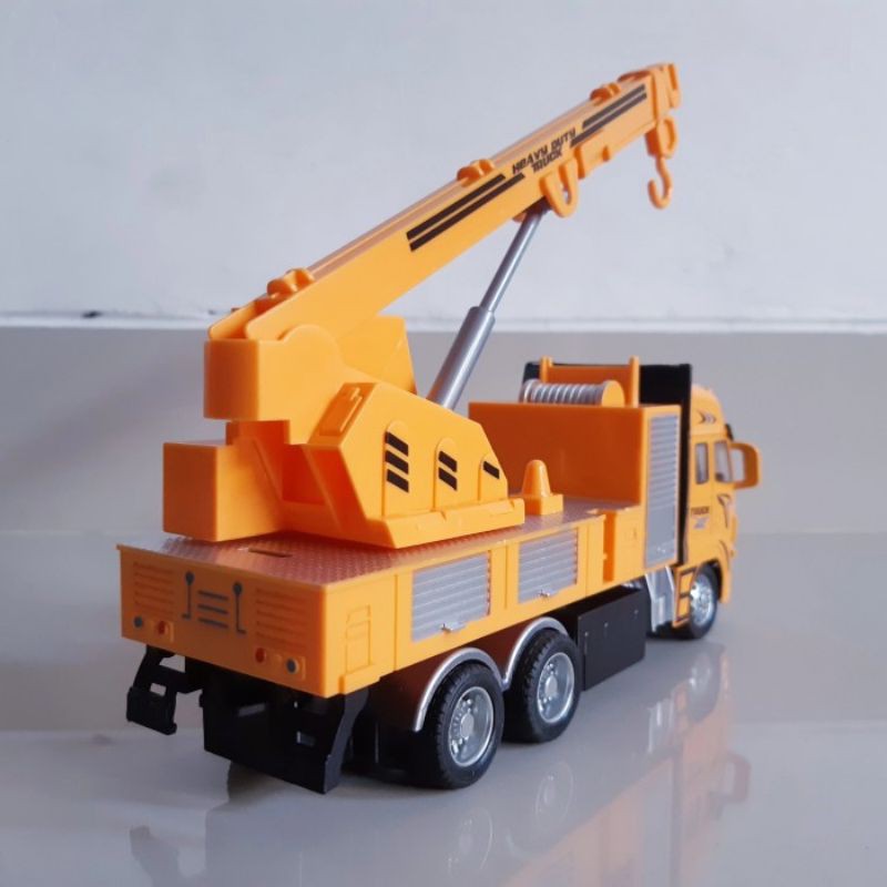 Mainan Rc Car Truck Crane - Mobil Truk Derek Diecast Model Alloy Remote Control Anak Batre