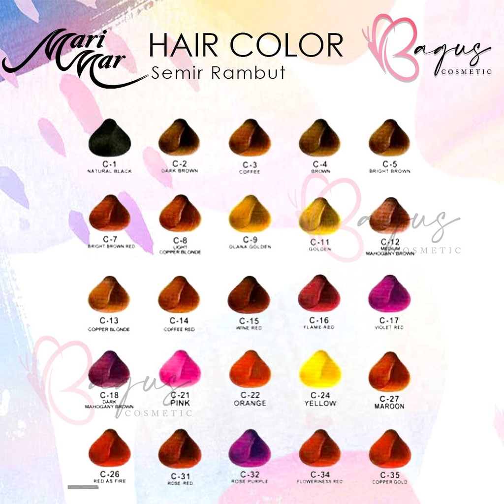 ⭐BAGUS⭐ MARIMAR SEMIR RAMBUT / CAT RAMBUT / HAIR COLOR MARIMAR 30ML X 2 BPOM