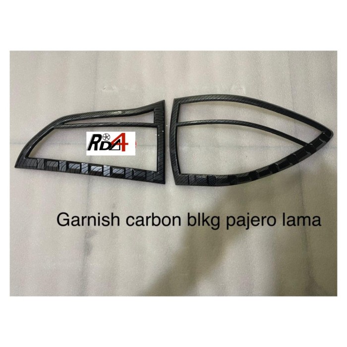 Garnish Pajero Sport 2010 2015 Cover Mobil Lampu Depan Belakang Carbon