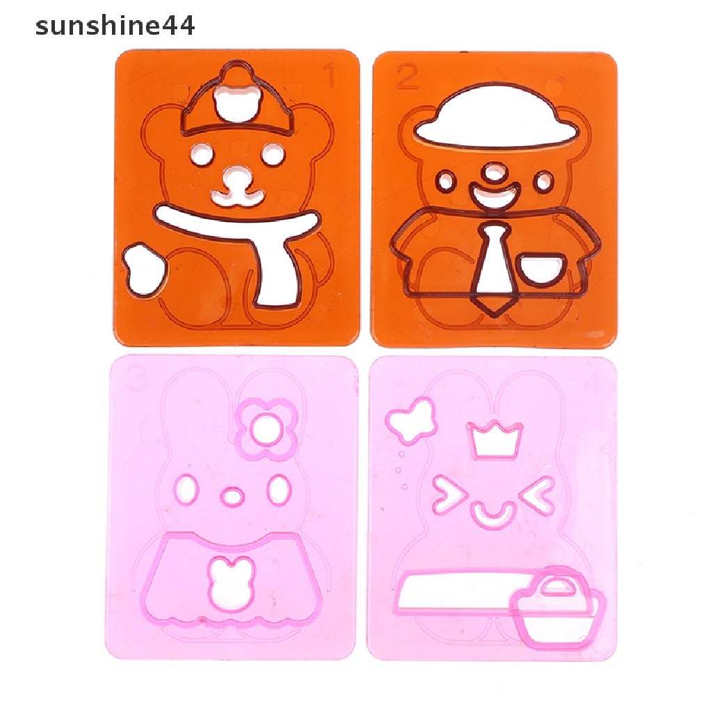 Sunshine 1 Pasang Cetakan Nasi / Sushi 3D DIY Bentuk Boneka Dress Up