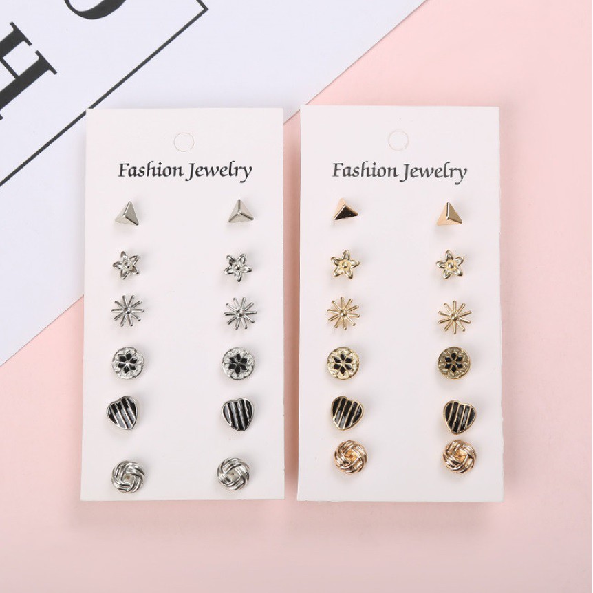 6 Pasang Anting Set Tindik Tusuk #5 untuk 1 Minggu Korea Fashion Earrings Stud Korean style